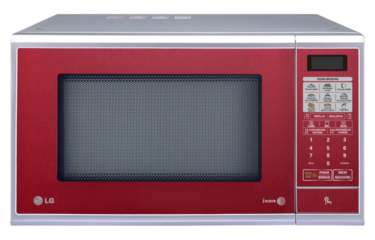 Vista frontal de HORNO DE MICROONDAS LG GRILL 2 EN 1 1.1 PIES³ ROJO MH1143SR