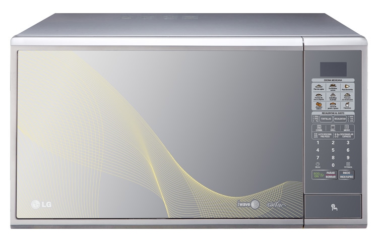 Vista frontal de HORNO DE MICROONDAS LG GRILL 2 EN 1 1.4 PIES³ ESPEJO SILVER MH1443AKS