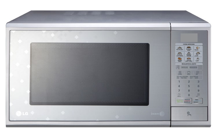 Vista frontal de HORNO DE MICROONDAS LG GRILL 2 EN 1 1.4 PIES³ DIAMANTE SILVER MH1443SAN