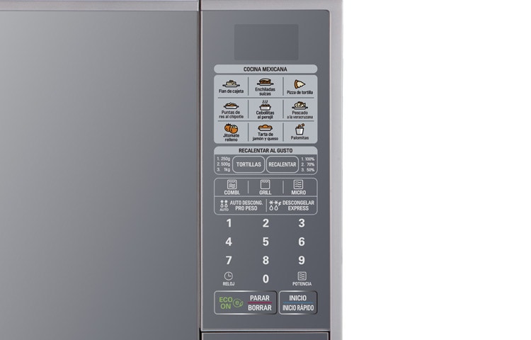 LG HORNO DE MICROONDAS LG GRILL 2 EN 1 1.4 pies³ SILVER Y ESPEJO EN PUERTA, MH1443SSM