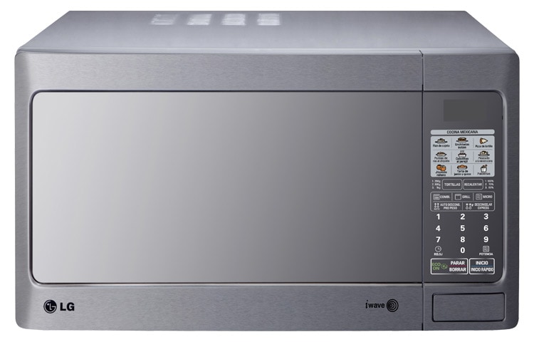 Vista frontal de HORNO DE MICROONDAS LG GRILL 2 EN 1 1.4 PIES³ ESPEJO ACERO INOXIDABLE MH1443XAR