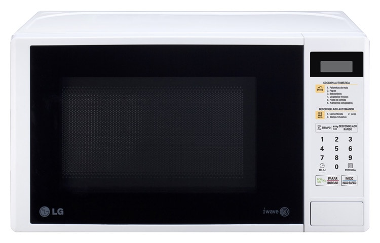 Vista frontal de HORNO DE MICROONDAS LG SOLO 0.7 PIES³ BLANCO MS0742DW
