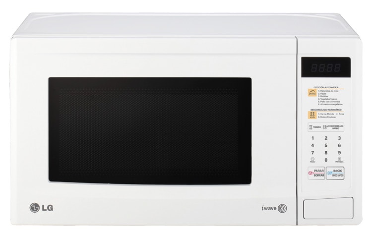 Vista frontal de HORNO DE MICROONDAS LG SOLO 0.7 PIES³ - BLANCO MS0742FW