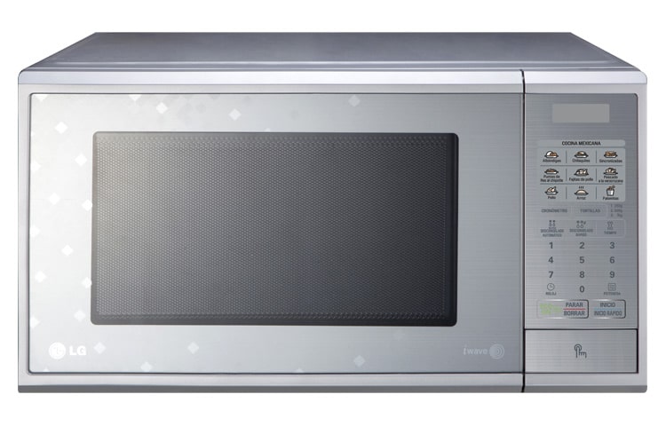Vista frontal de HORNO DE MICROONDAS LG SOLO 1.1 pies³ DIAMANTE SILVER MS1143SAN