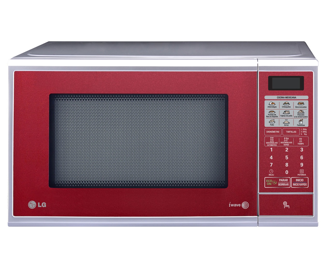 Vista frontal de HORNO DE MICROONDAS LG SOLO 1.1 pies³ ROJO MS1143SR