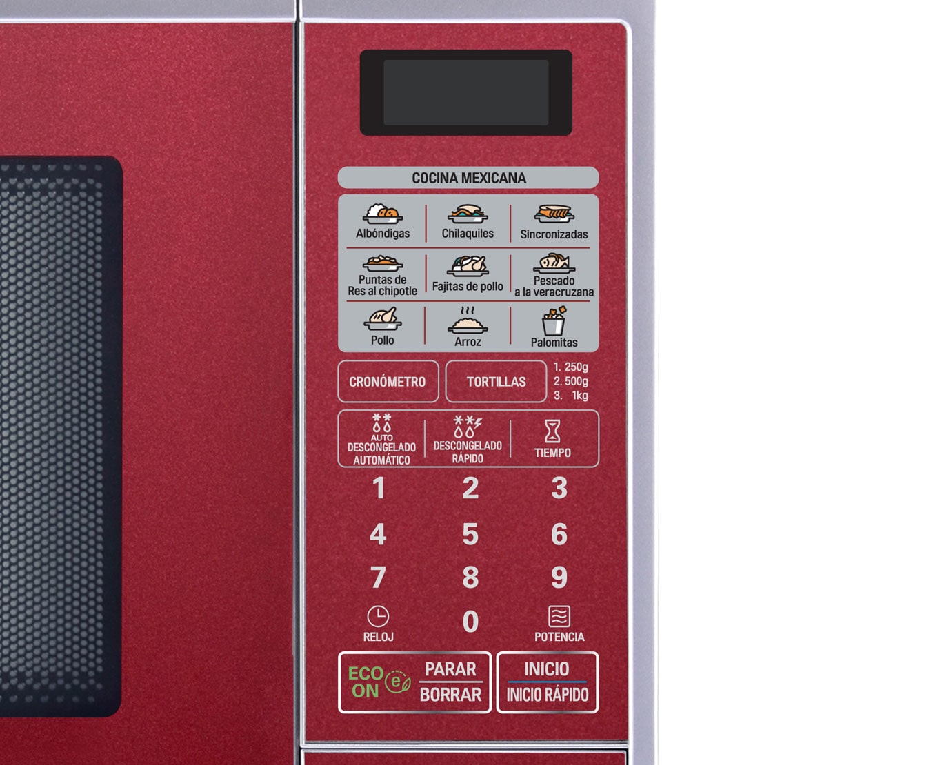 LG HORNO DE MICROONDAS LG SOLO 1.1 pies³ ROJO, MS1143SR