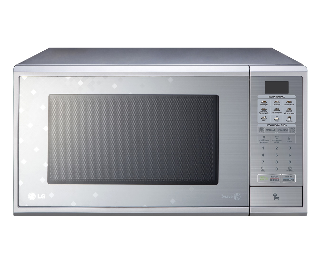 Vista frontal de HORNO DE MICROONDAS LG SOLO 1.4 pies³ SILVER MS1443SAN