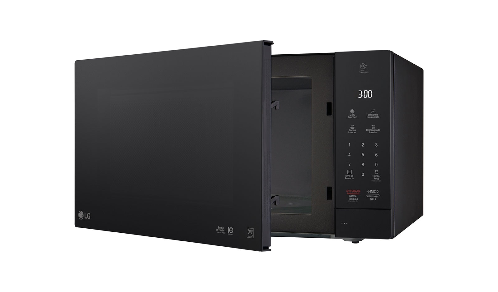 LG Horno de Microondas NeoChef™ 2 pies³ Negro con EasyClean™ y Smart Diagnosis, MS2097JSS