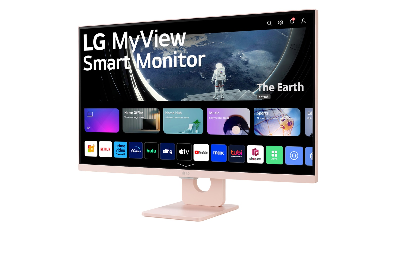 LG Smart Monitor LG MyView de 27 pulgadas Full HD IPS con webOS, rosa, 27SR50F-P