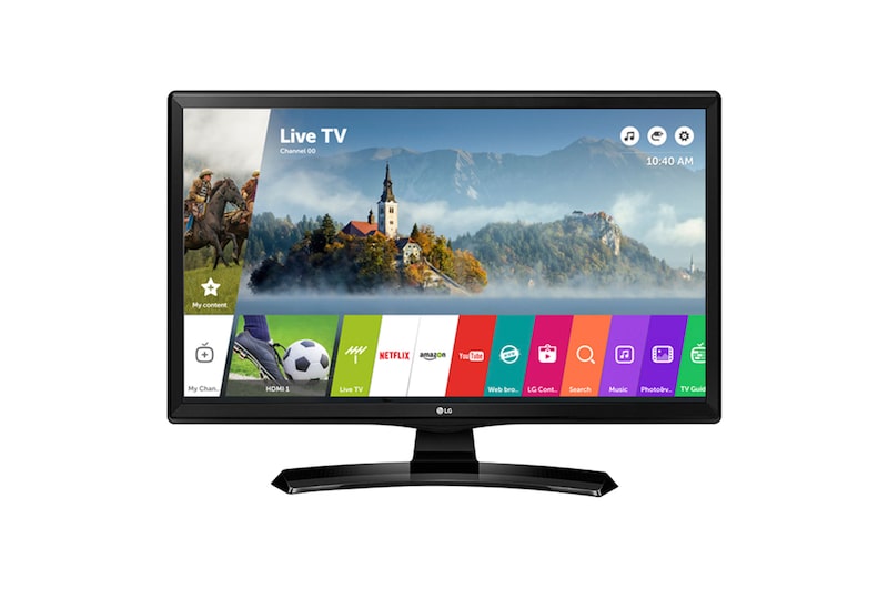 Vista frontal de TV Monitor LG 24" Smart HD, con panel IPS 24MT49S-PU