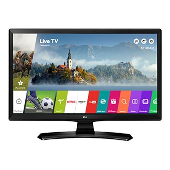 Vista frontal de TV Monitor LG 24" Smart HD, con panel IPS 24MT49S-PU