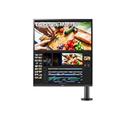 vista frontal con el brazo del monitor a la derecha