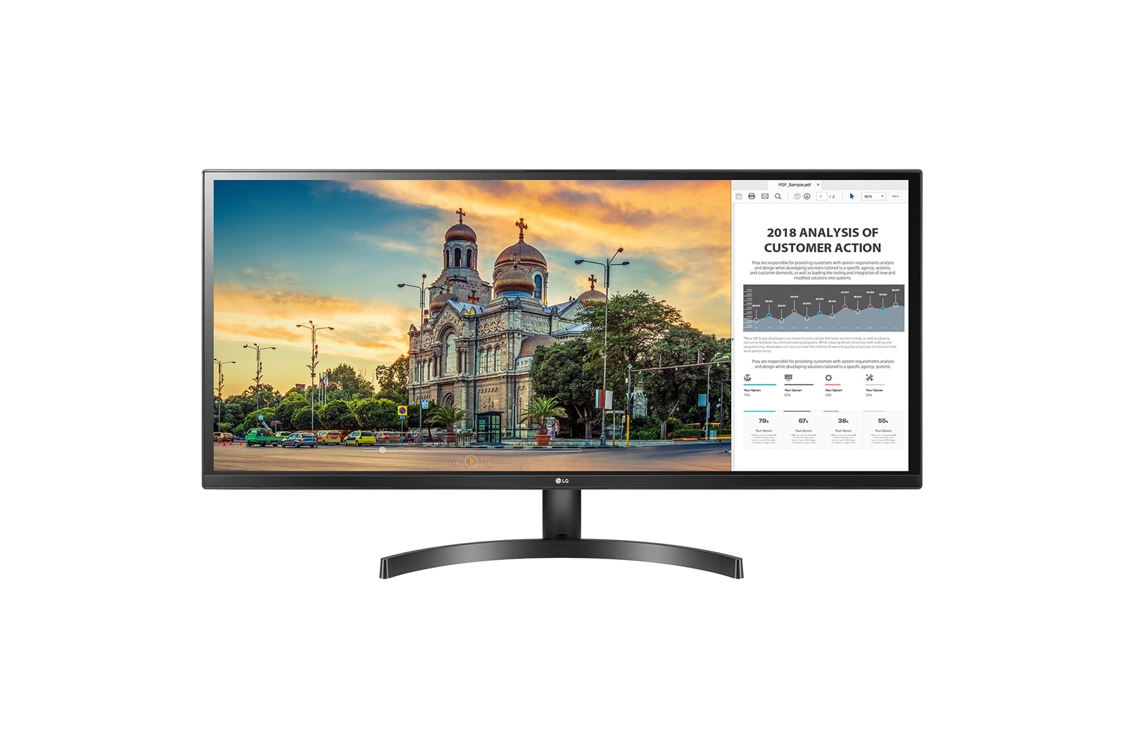 Vista frontal de Monitor LG UltraWide ™  21: 9 34WK500-P