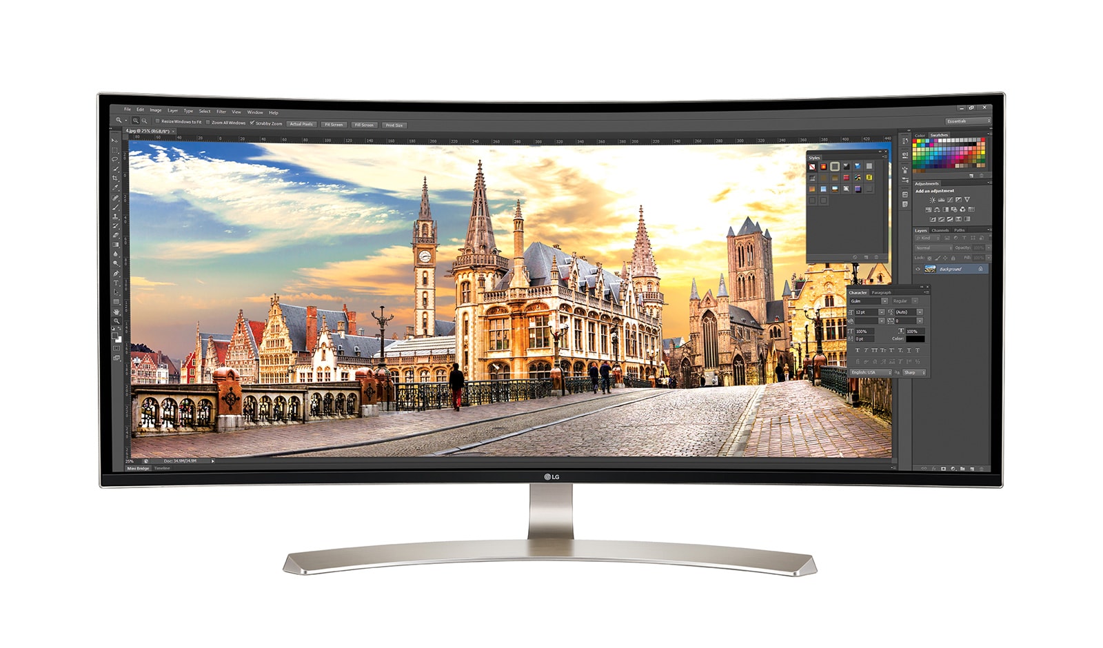 Vista frontal de Monitor LG UltraWide™ Curvo 21: 9 QHD 38UC99-W