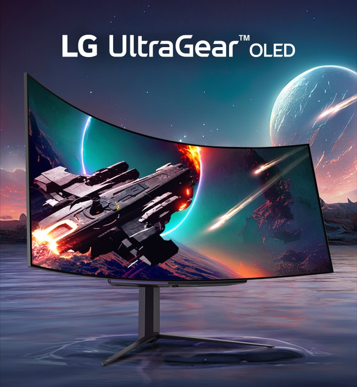 Es un 45GR96QB con el logotipo UltraGear™ OLED.