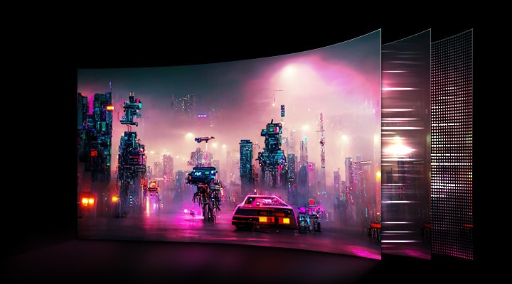 Monitor OLED QHD de 45 pulgadas.