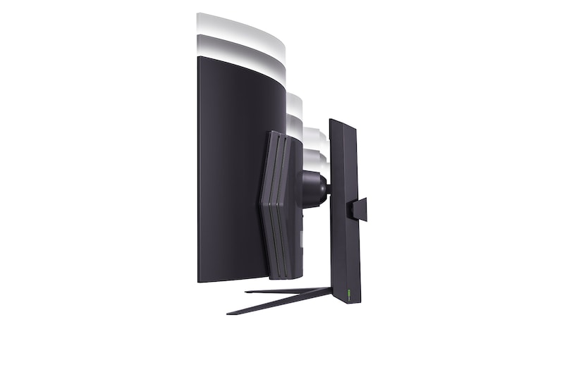 Side view of height adjustable stand with lights off