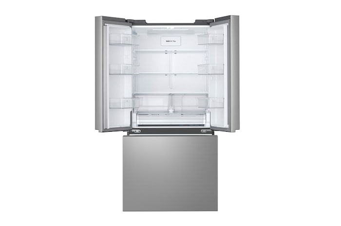 front view with top open door without food