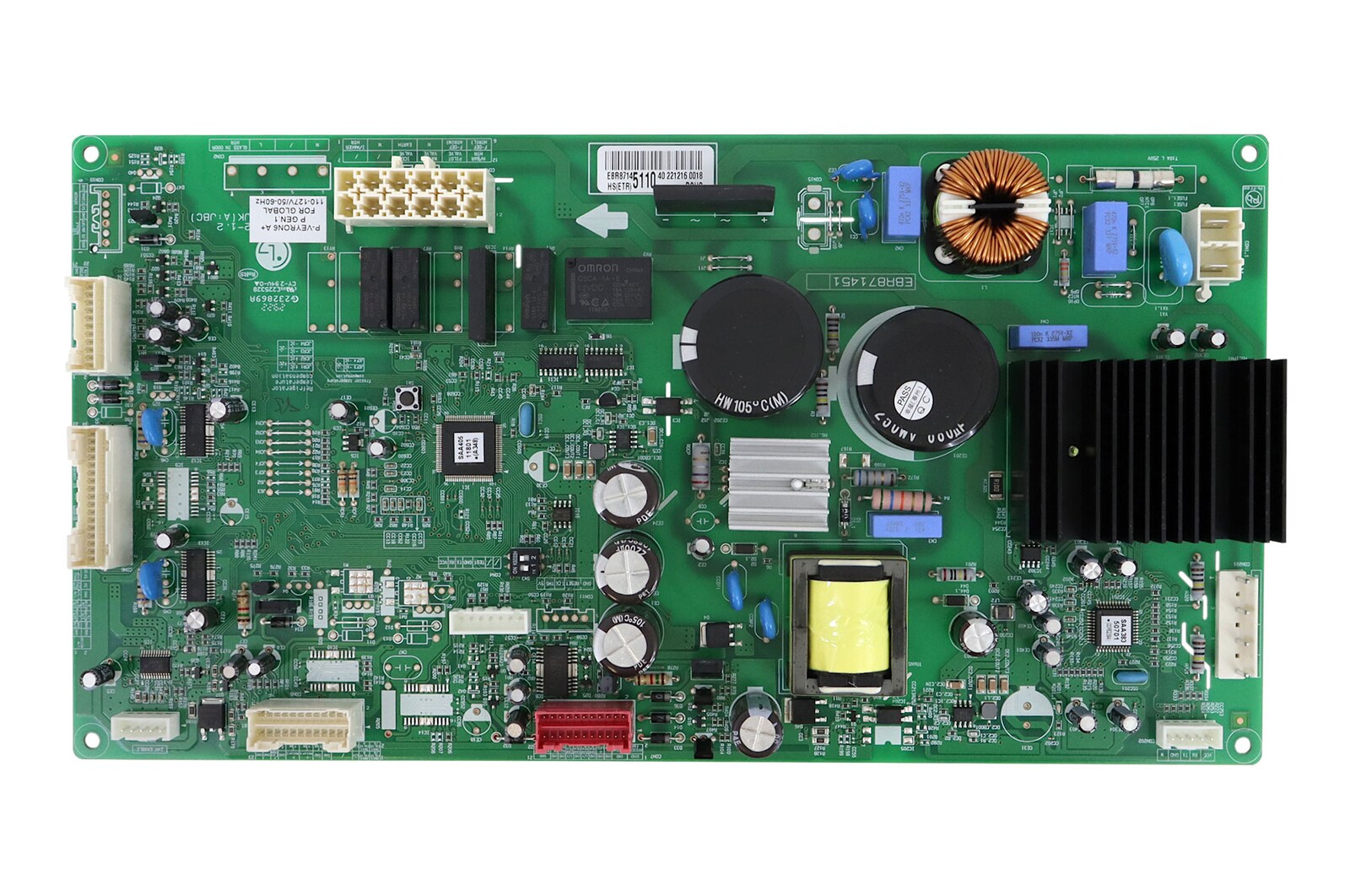 Vista frontal de Tarjeta principal Refrigerador  EBR87145110