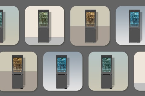 Imagenes de fondos multicolor y refrigeradores.	