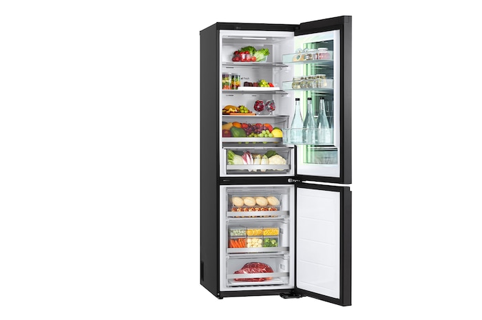 Front side open view with food