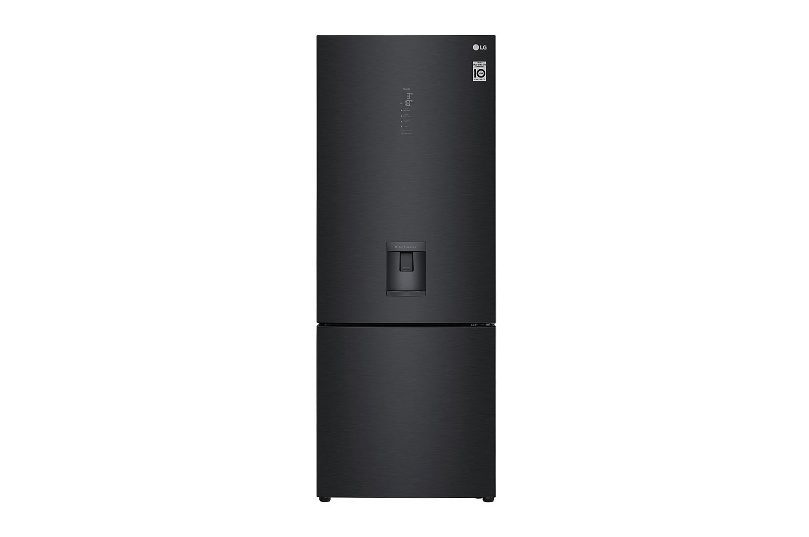 LG Refrigerador Inteligente con Congelador Abajo  17 pies cúbicos - Negro Mate con Despachador de Agua  | SMART INVERTER, GB45SPT