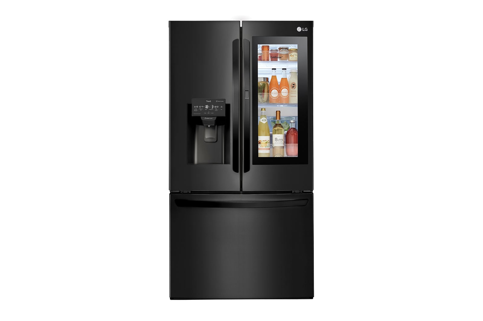 LG Refrigerador French Door LG Instaview™ Inteligente 28 pies cúbicos - Acero Negro con Despachador de Agua y Hielos  | SMART INVERTER, GM28XID