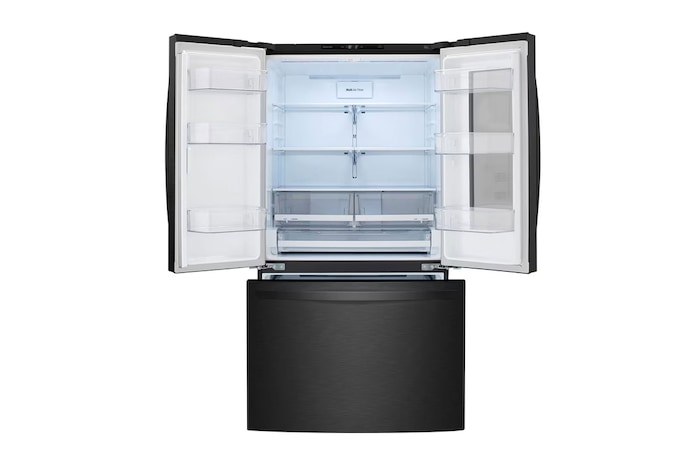 front view top door open witout food