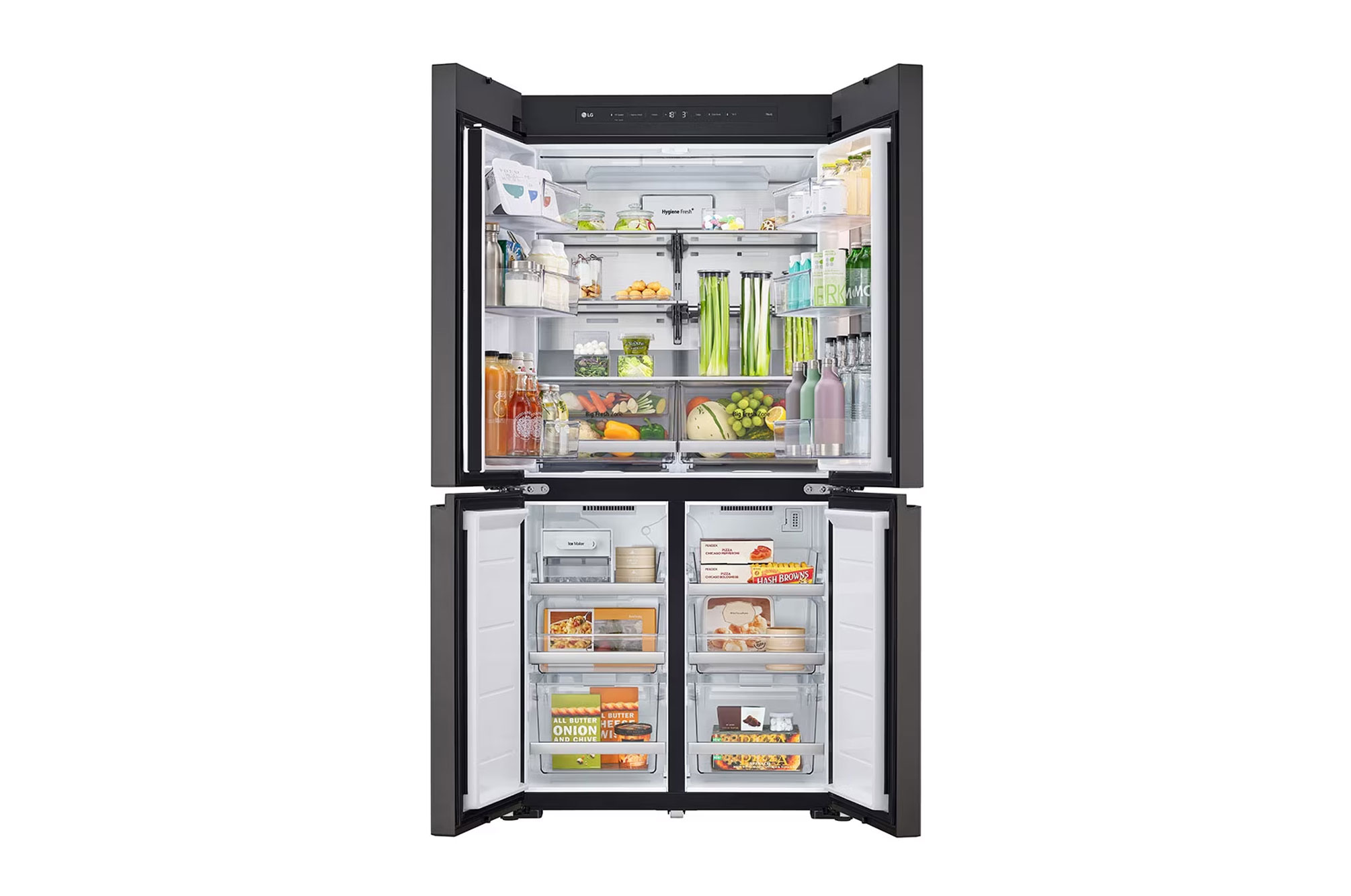 front view with full open door