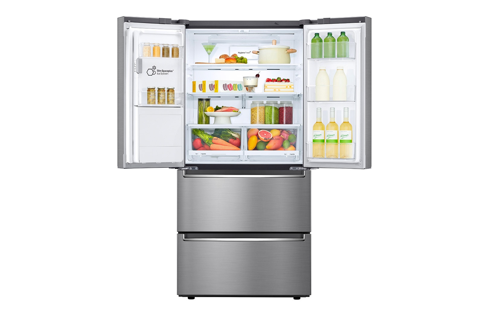LG Refrigerador French Door  Inteligente 18 pies cúbicos - Plata con Conectividad ThinQ  | LINEAR INVERTER, LM56SPP