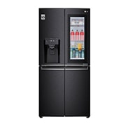 Vista frontal de Refrigerador French Door LG Instaview™ Door-in-Door Inteligente 18 pies cúbicos - Acero Negro Mate con Despachador de Agua y Hielos  | LINEAR INVERTER LM57SXT