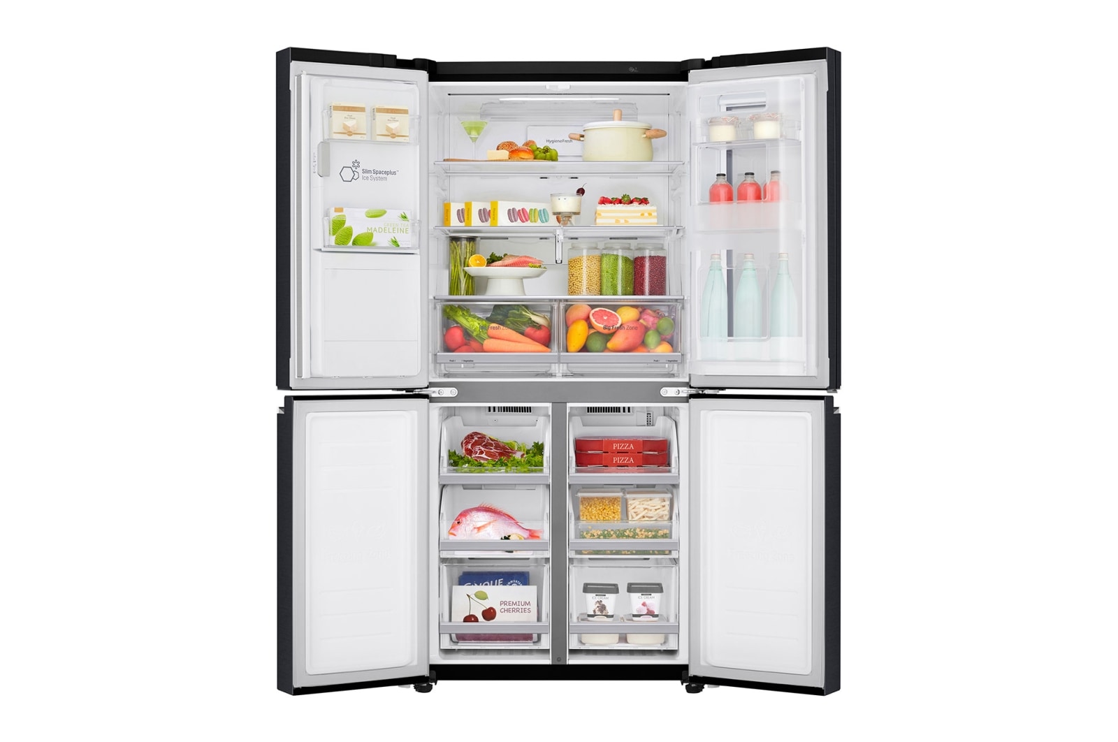 LG Refrigerador French Door LG Instaview™ Door-in-Door Inteligente 18 pies cúbicos - Acero Negro Mate con Despachador de Agua y Hielos  | LINEAR INVERTER, LM57SXT
