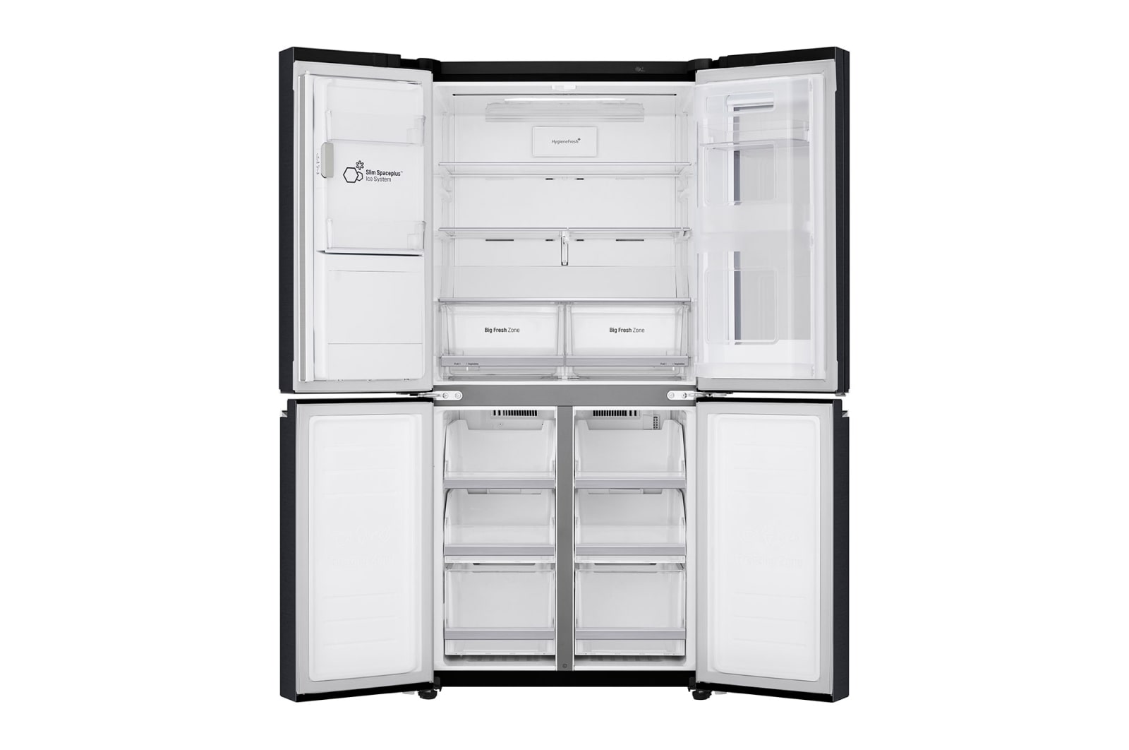 LG Refrigerador French Door LG Instaview™ Door-in-Door Inteligente 18 pies cúbicos - Acero Negro Mate con Despachador de Agua y Hielos  | LINEAR INVERTER, LM57SXT
