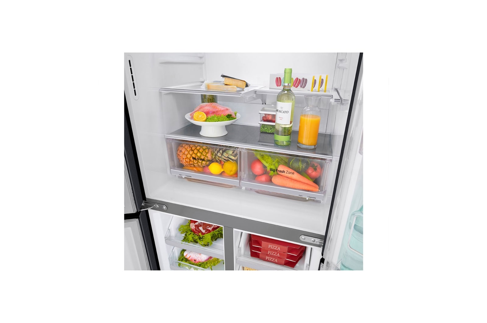LG Refrigerador French Door LG Instaview™ Door-in-Door Inteligente 18 pies cúbicos - Acero Negro Mate con Despachador de Agua y Hielos  | LINEAR INVERTER, LM57SXT