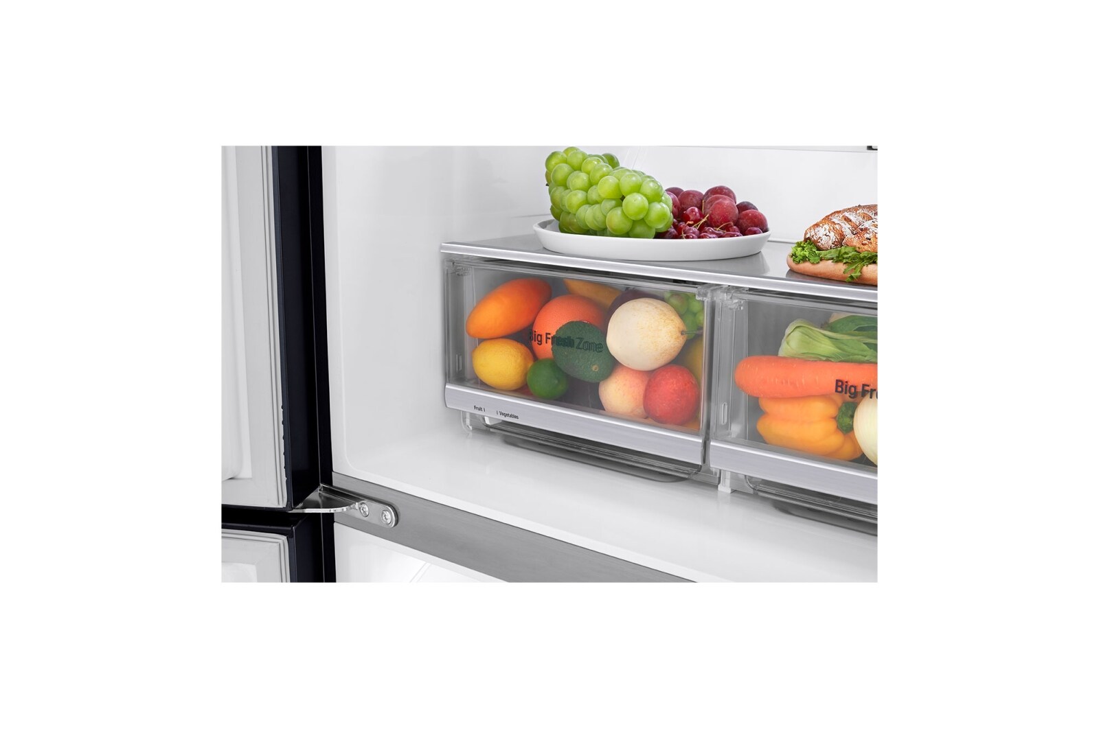 LG Refrigerador French Door LG Instaview™ Door-in-Door Inteligente 18 pies cúbicos - Acero Negro Mate con Despachador de Agua y Hielos  | LINEAR INVERTER, LM57SXT