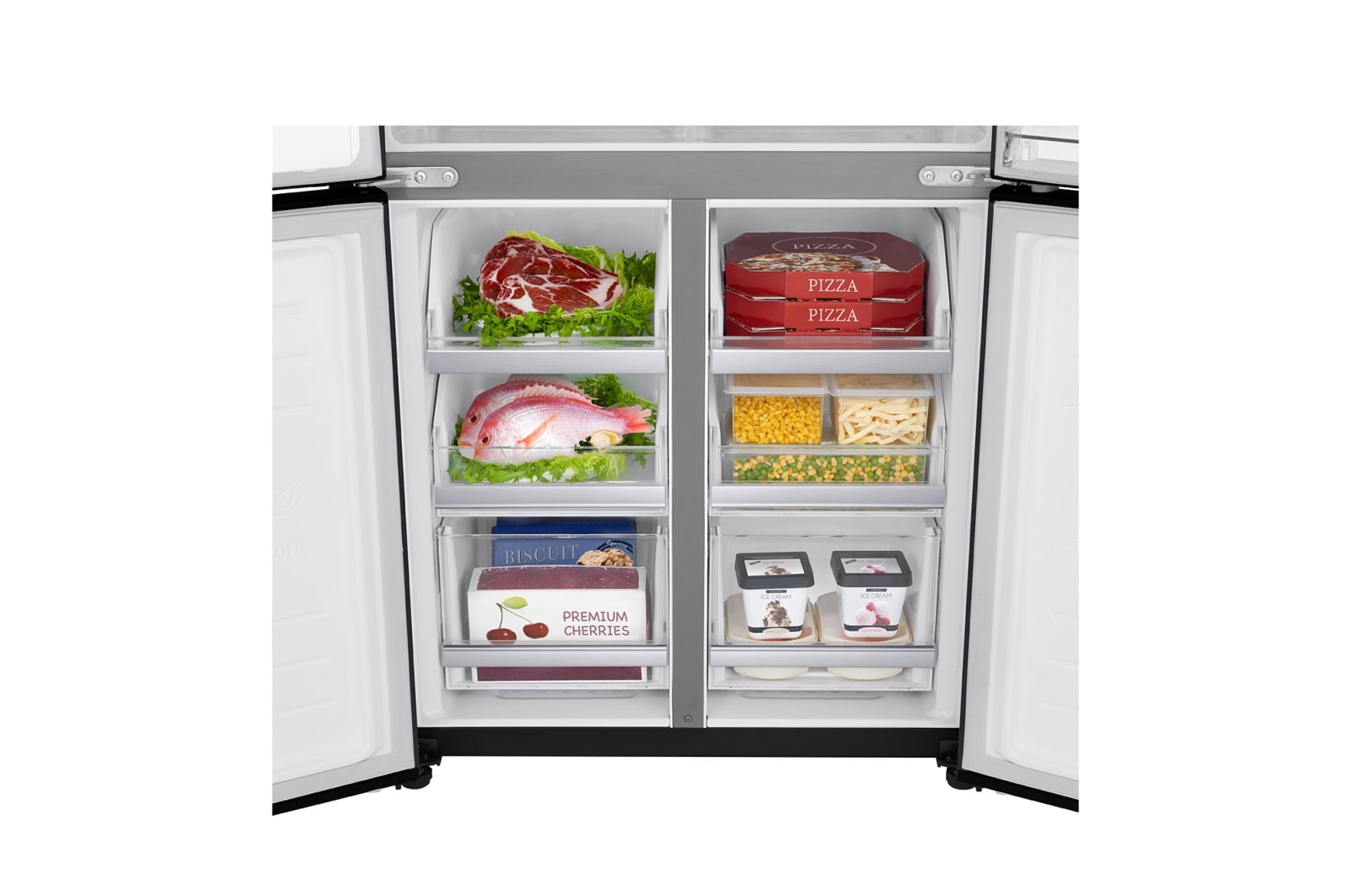 LG Refrigerador French Door LG Instaview™ Door-in-Door Inteligente 18 pies cúbicos - Acero Negro Mate con Despachador de Agua y Hielos  | LINEAR INVERTER, LM57SXT
