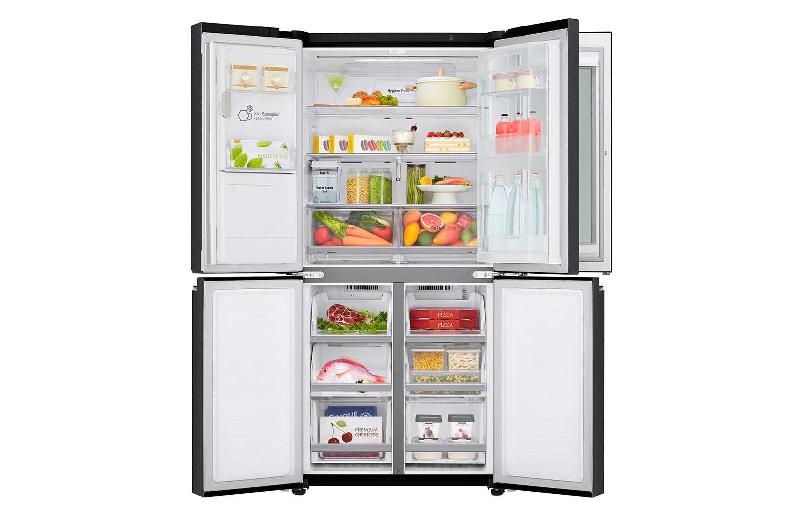 LG Refrigerador French Door LG Instaview™ Door-in-Door Inteligente 18 pies cúbicos - Acero Negro Mate con Despachador de Agua y Hielos  | LINEAR INVERTER, LM57SXTN