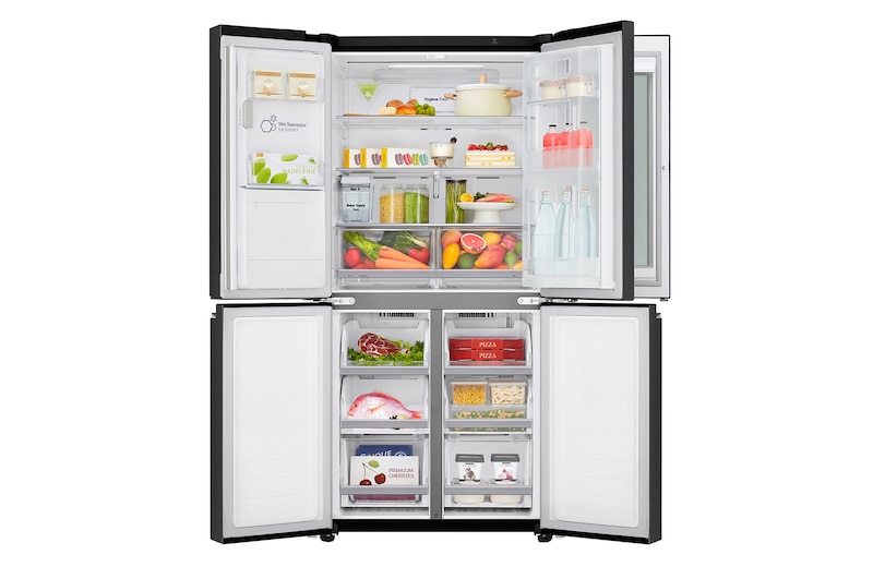 LG Refrigerador French Door LG Instaview™ Door-in-Door Inteligente 18 pies cúbicos - Acero Negro Mate con Despachador de Agua y Hielos | LINEAR INVERTER, LM57SXTN