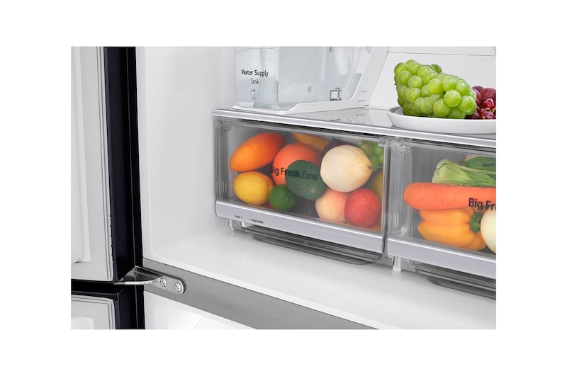 LG Refrigerador French Door LG Instaview™ Door-in-Door Inteligente 18 pies cúbicos - Acero Negro Mate con Despachador de Agua y Hielos | LINEAR INVERTER, LM57SXTN