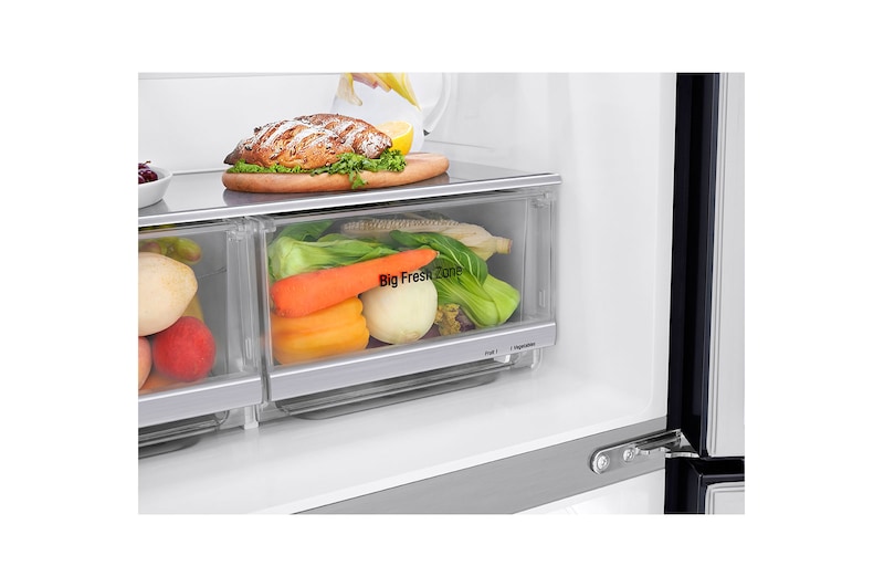 LG Refrigerador French Door LG Instaview™ Door-in-Door Inteligente 18 pies cúbicos - Acero Negro Mate con Despachador de Agua y Hielos | LINEAR INVERTER, LM57SXTN