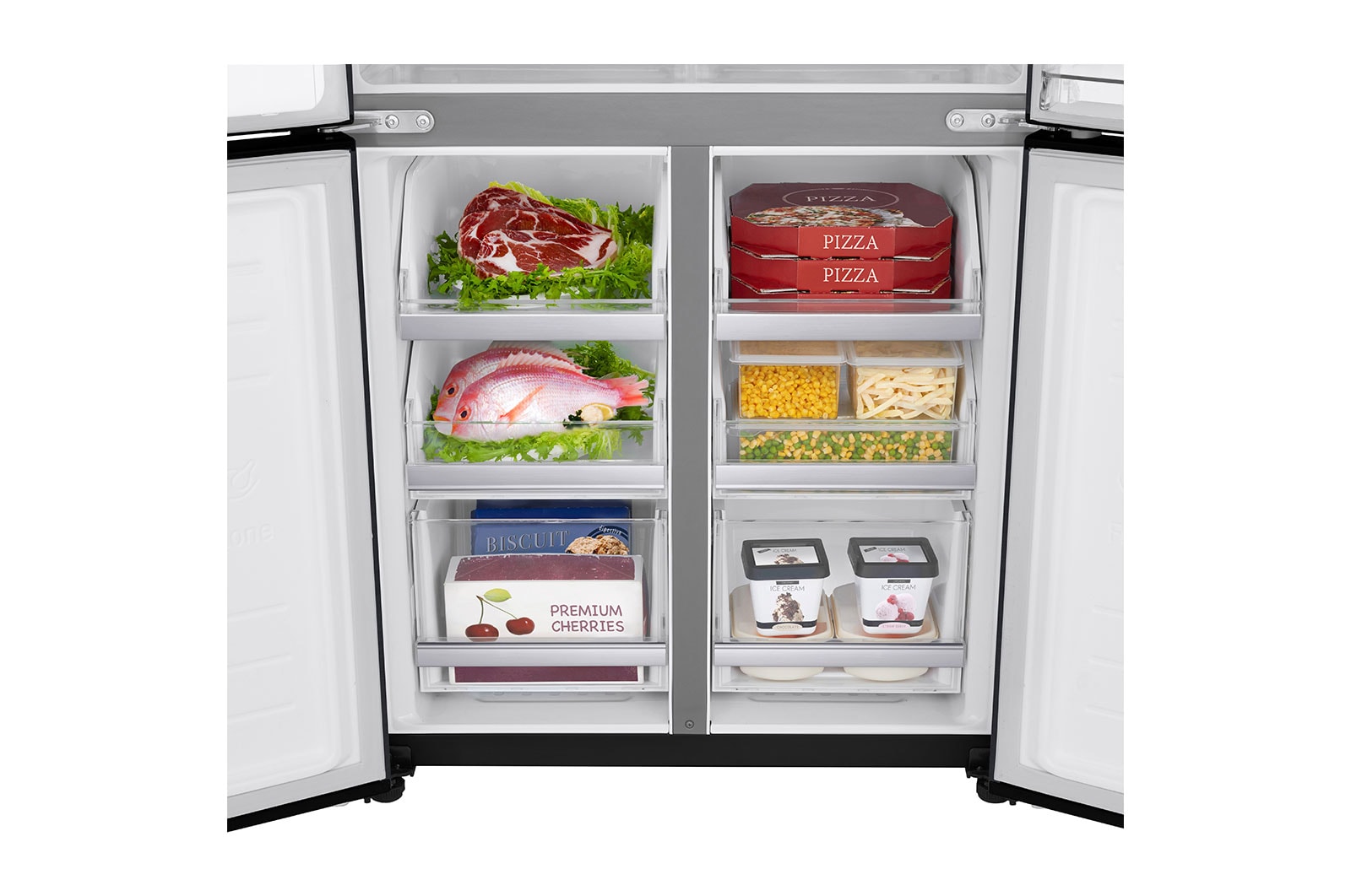 LG Refrigerador French Door LG Instaview™ Door-in-Door Inteligente 18 pies cúbicos - Acero Negro Mate con Despachador de Agua y Hielos  | LINEAR INVERTER, LM57SXTN