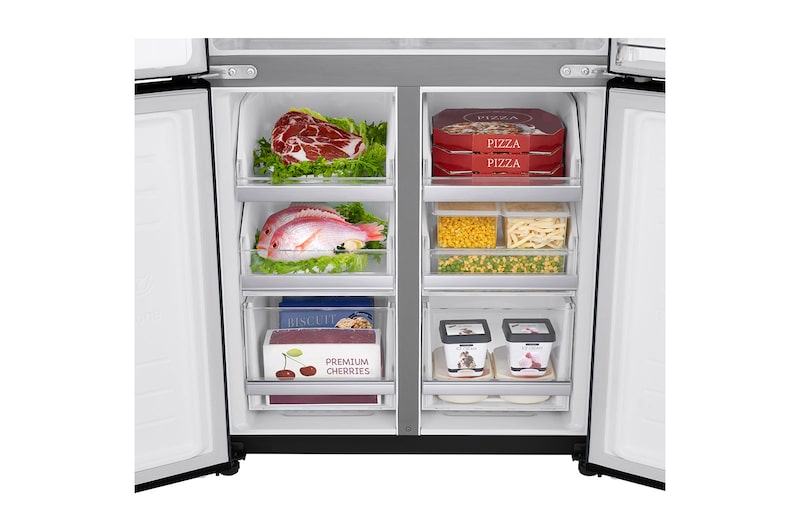 LG Refrigerador French Door LG Instaview™ Door-in-Door Inteligente 18 pies cúbicos - Acero Negro Mate con Despachador de Agua y Hielos | LINEAR INVERTER, LM57SXTN