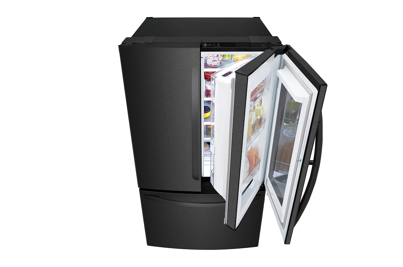 LG Refrigerador French Door LG Instaview™ Door-in-Door  27 pies cúbicos - Acero Negro Mate con Autodiagnóstico Smart Diagnosis™  | LINEAR INVERTER, LM75BXT