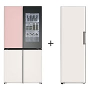 LG Refrigerador LG InstaView™ Color Rosa Inteligente 22 piés cúbicos |LINEAR INVERTER + LG Congelador Color , LM92BVJ.GL71BJP