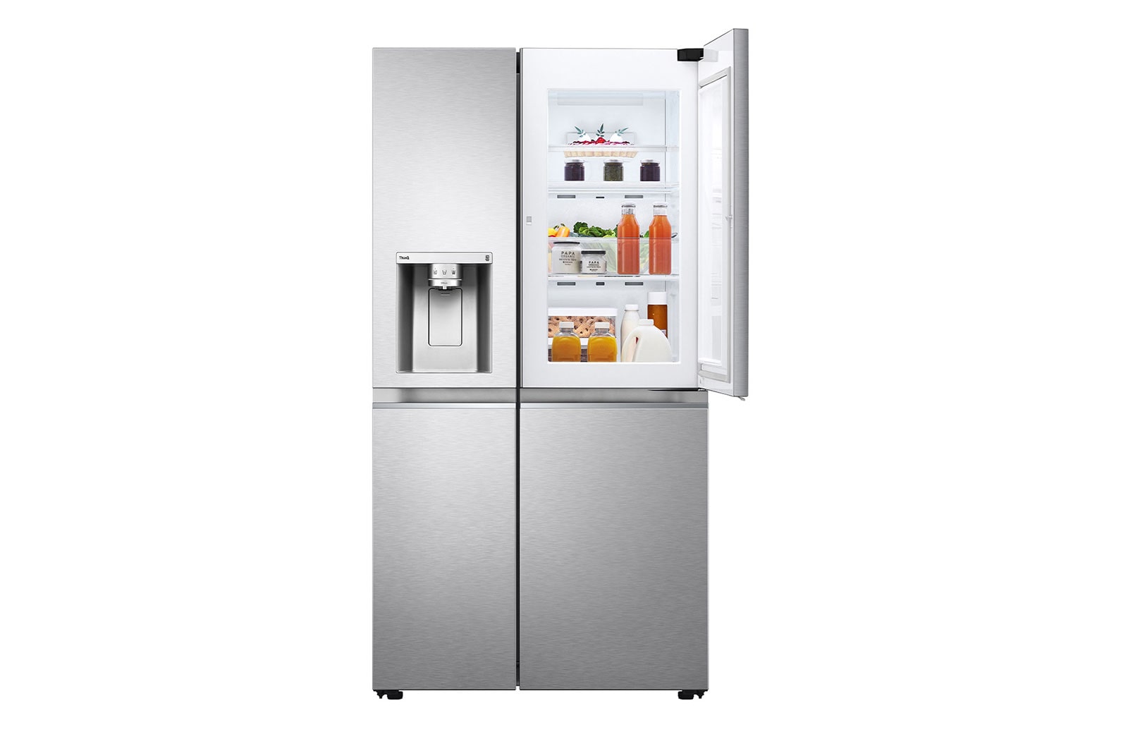 LG Refrigerador Duplex Door-in-Door Inteligente 22 pies cúbicos - Acero Inoxidable con Despachador de Agua y Hielos  | LINEAR INVERTER, VS22JS