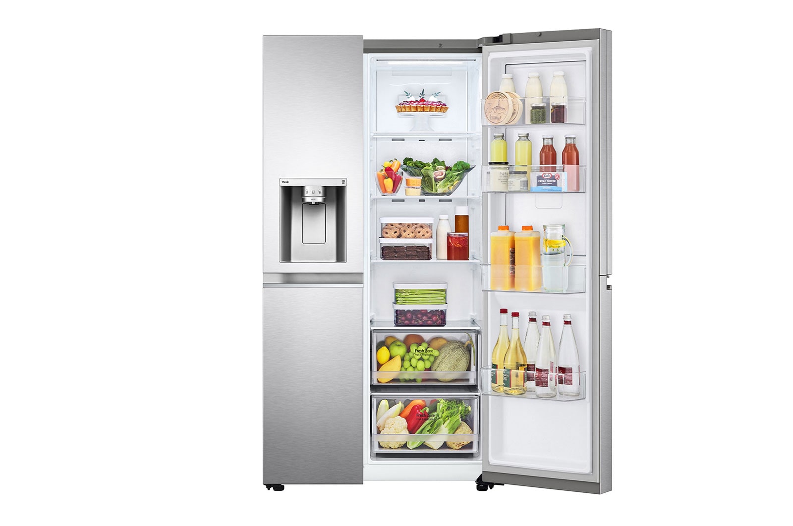 LG Refrigerador Duplex Door-in-Door Inteligente 22 pies cúbicos - Acero Inoxidable con Despachador de Agua y Hielos  | LINEAR INVERTER, VS22JS