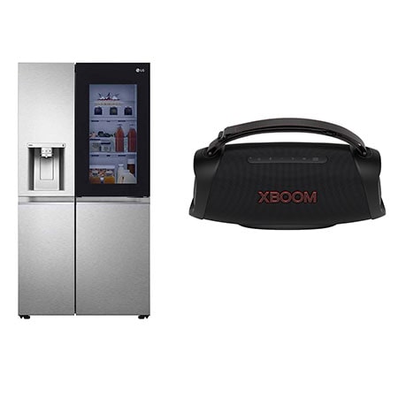 Refrigerador Duplex LG Instaview™ Door-in-Door Inteligente LG ThinQ™ 27 pies cúbicos + LG XBOOM XG8T bocina bluetooth portátil