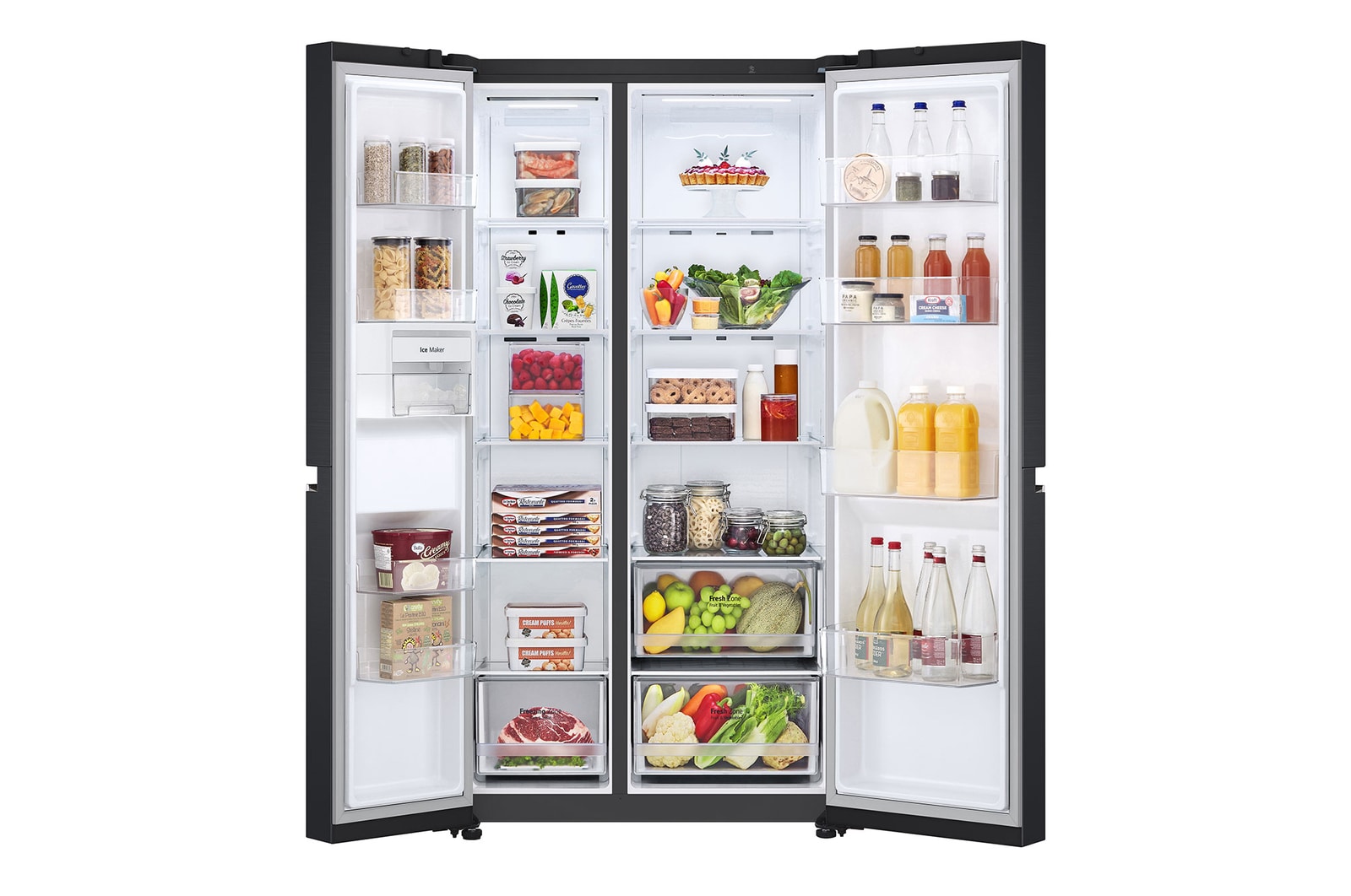 front open with food stored