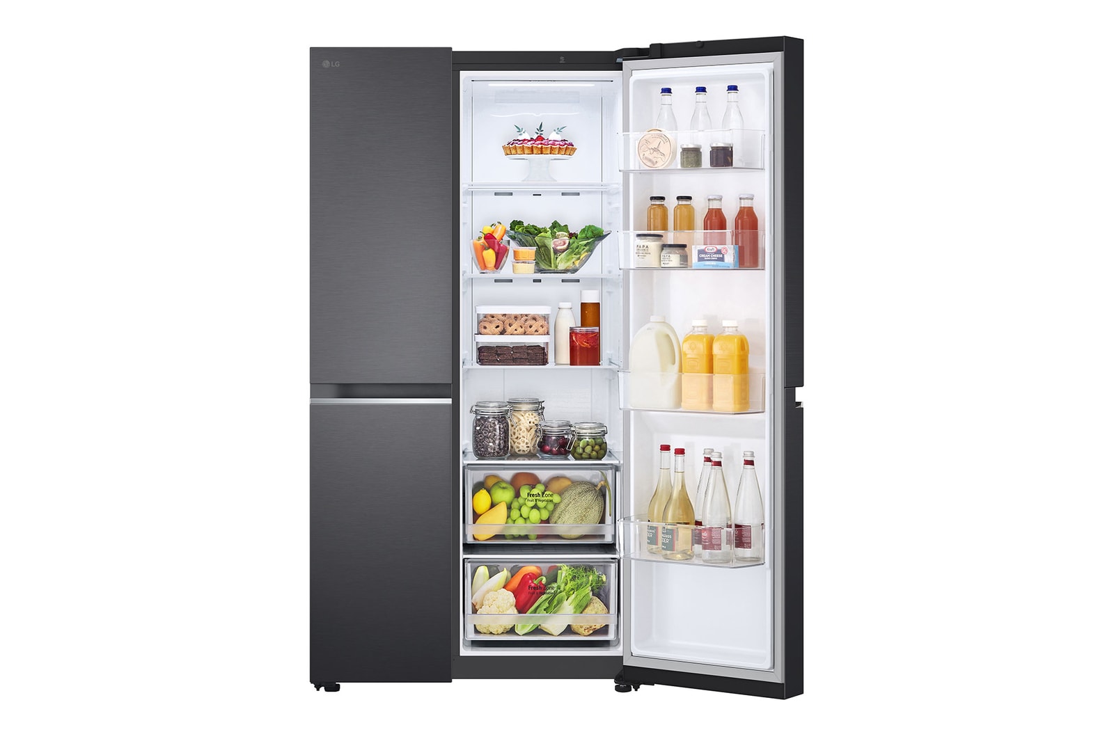 front one door open with food stored
