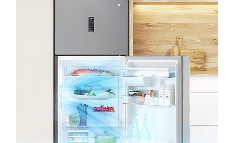 La función Smart Fresh Air funciona incluso cuando se abre la puerta del refrigerador.